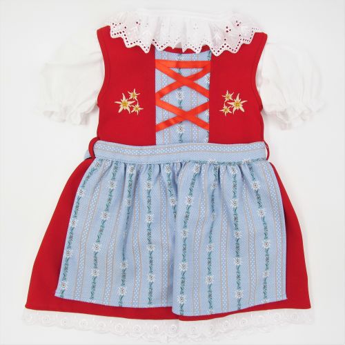 Dirndl rot/hellblau