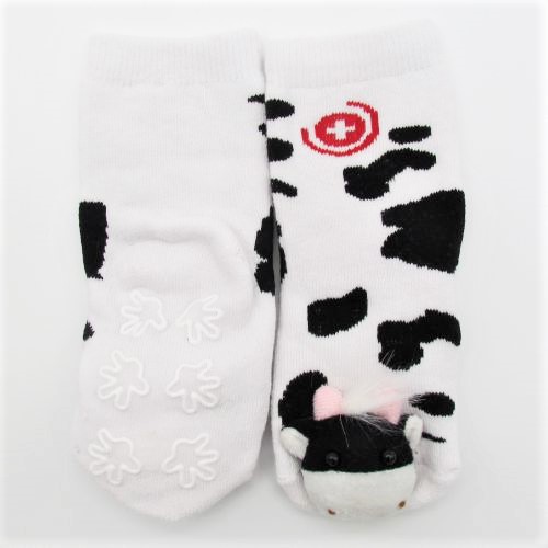 Rasselsocken Kuh weiss/schwarz