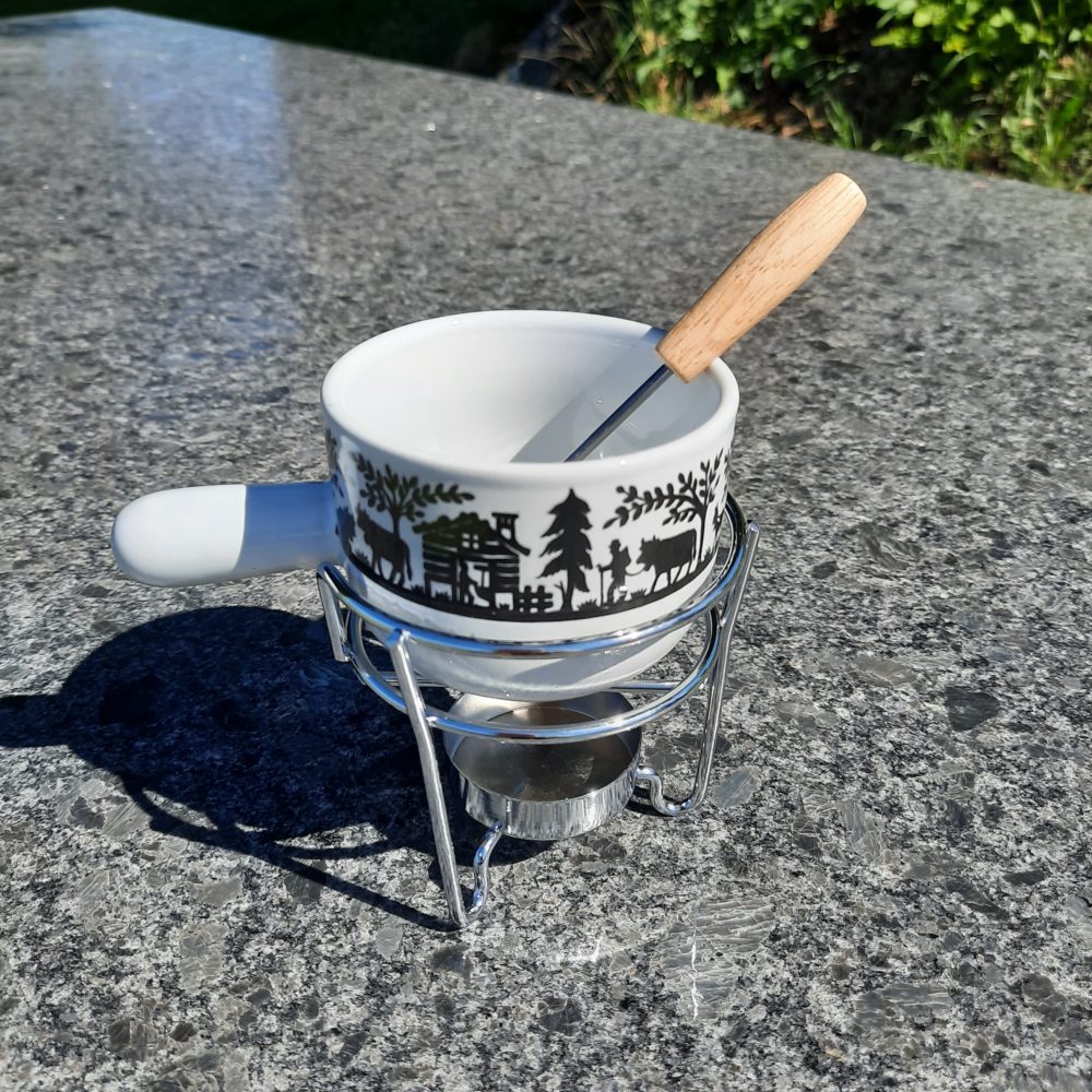 Mini Fondue bedruckt Scherenschnitt